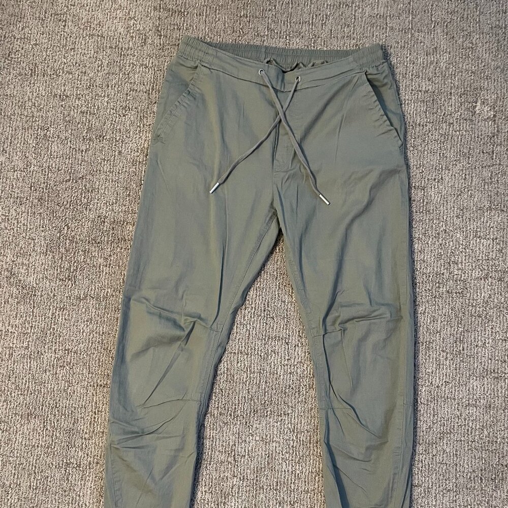 Olive-Colored Tapered Pant with Drawstring- Light Stretch - Excellent Condition